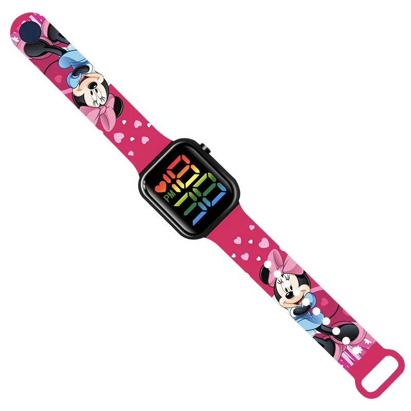 Cartoon LED Child Electronic Watch Spiderman Hello Kitty Anime Printing Pattern Naruto One Piece Student Wrist Watch Kids Gift