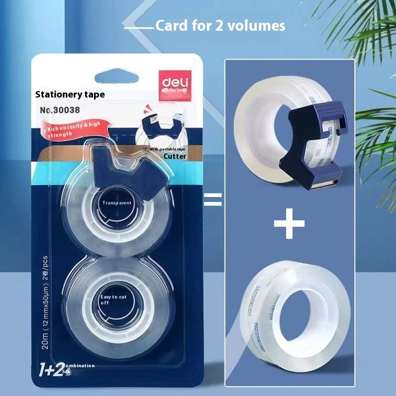 Deli 2 Rolls Set Strong Invisible Tape Set High Transparency Packing Tape For Student School Office Supplies Stationery
