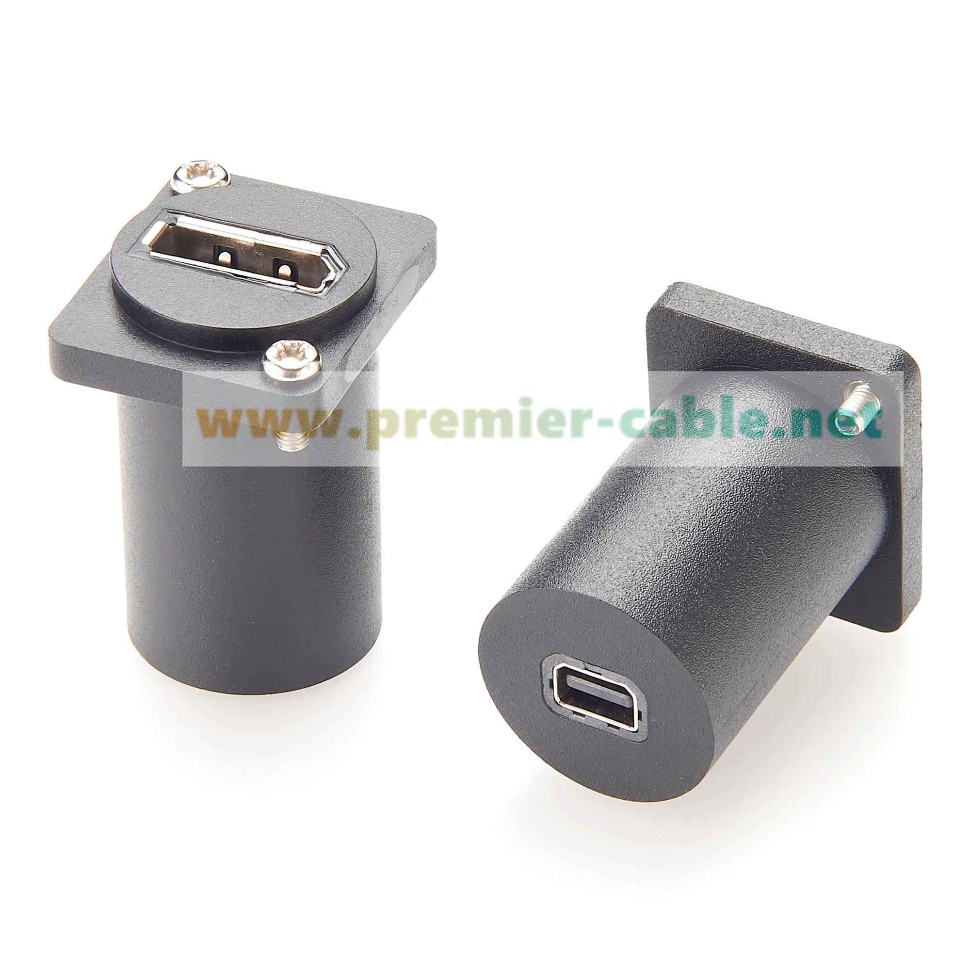 DP1.4 แผง Mount Feedthrough Connector 4K @ 60Hz D-Type และ XLR แผง Mount DisplayPort ไปยัง Mini DisplayPort ฟีดผ่านอะแดปเตอร์