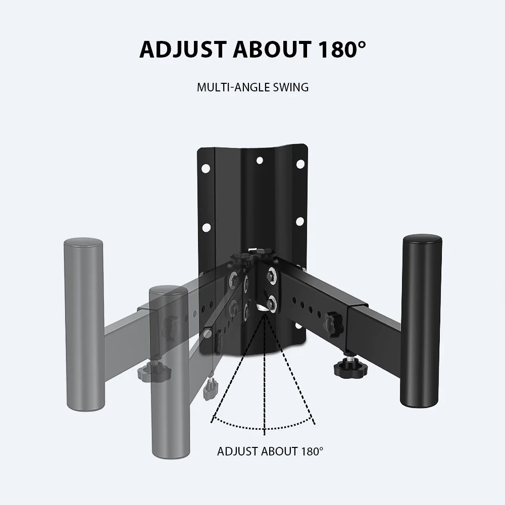 

1 Pair Speaker Wall Mounts Brackets Speaker Stands Support up to 110lbs All Metal Thickened Suspension Bracket with Expandable