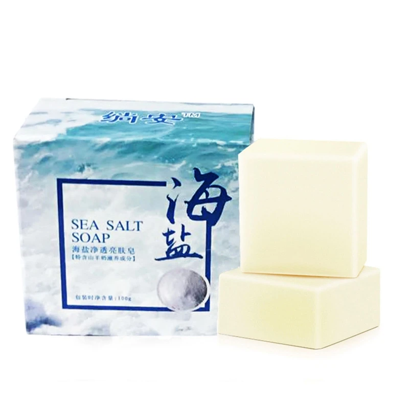 

Sdotter Soap with Sea Salt Handmade Bar Soap Natural Goat's Milk Bath Soap for Body Face E74C