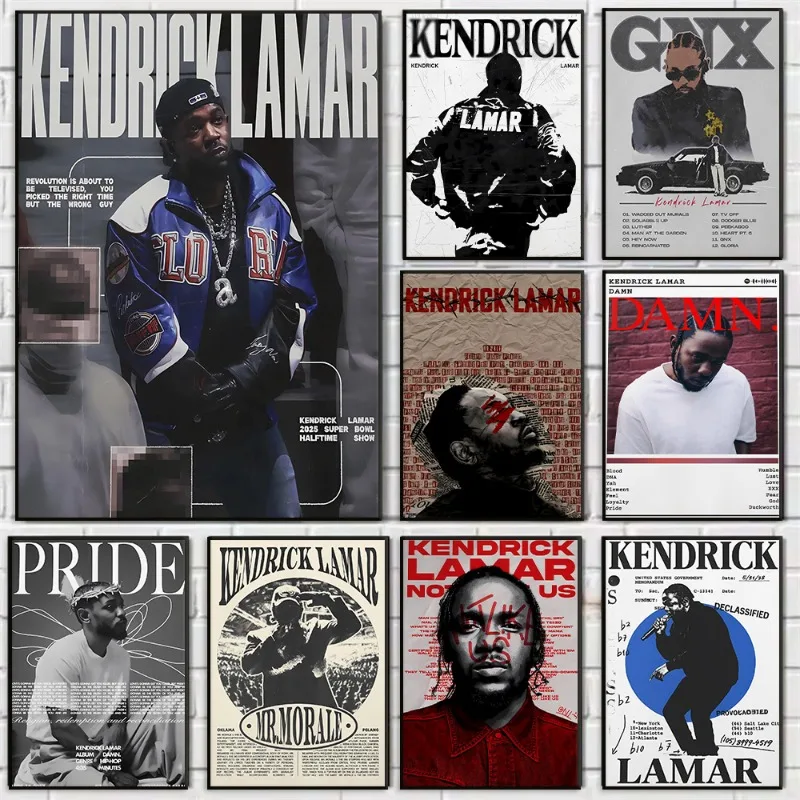 American Rapper Kendrick Lamar Poster Hip Hop Music Album Cover Canvas Painting Wall Art for Living Room Home Decor Fans Gift