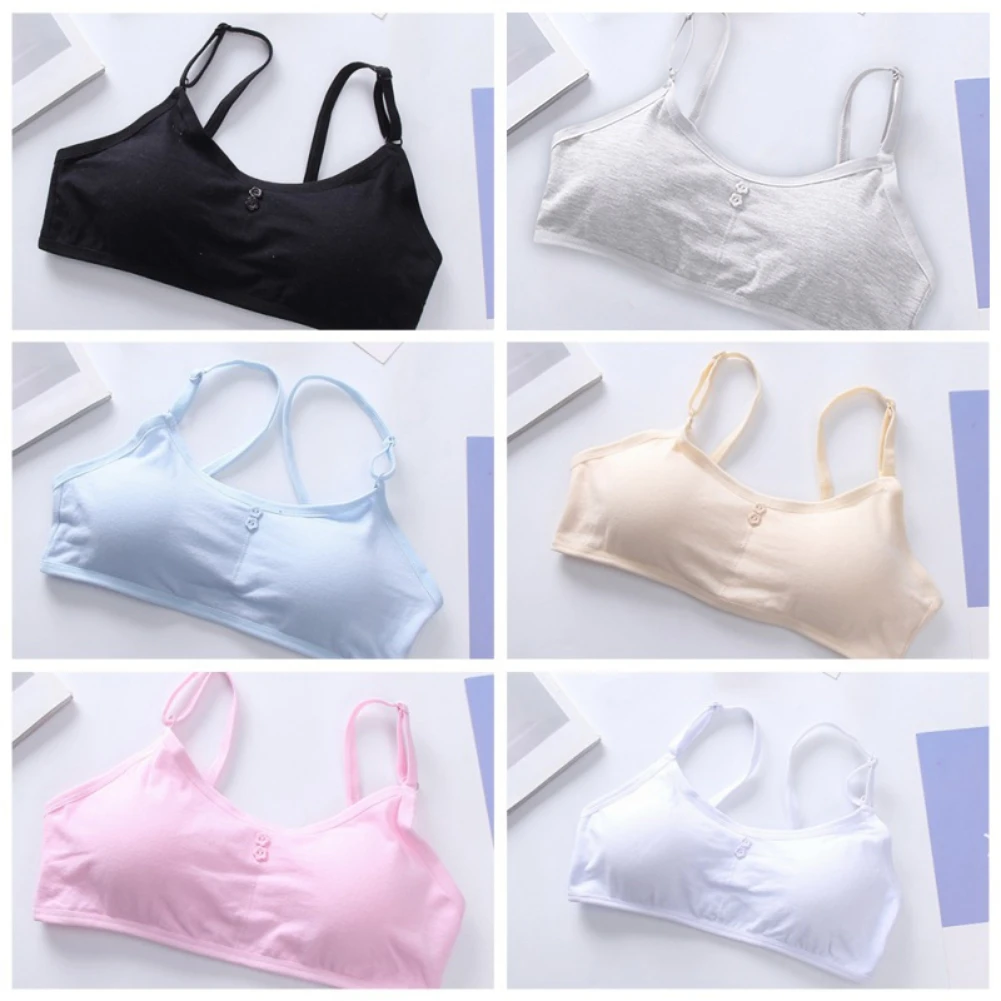 Children's Breast Care Girl Bra 8-16 Years Hipster Cotton Teens Teenage Underwear Summer Kids Lace Vest