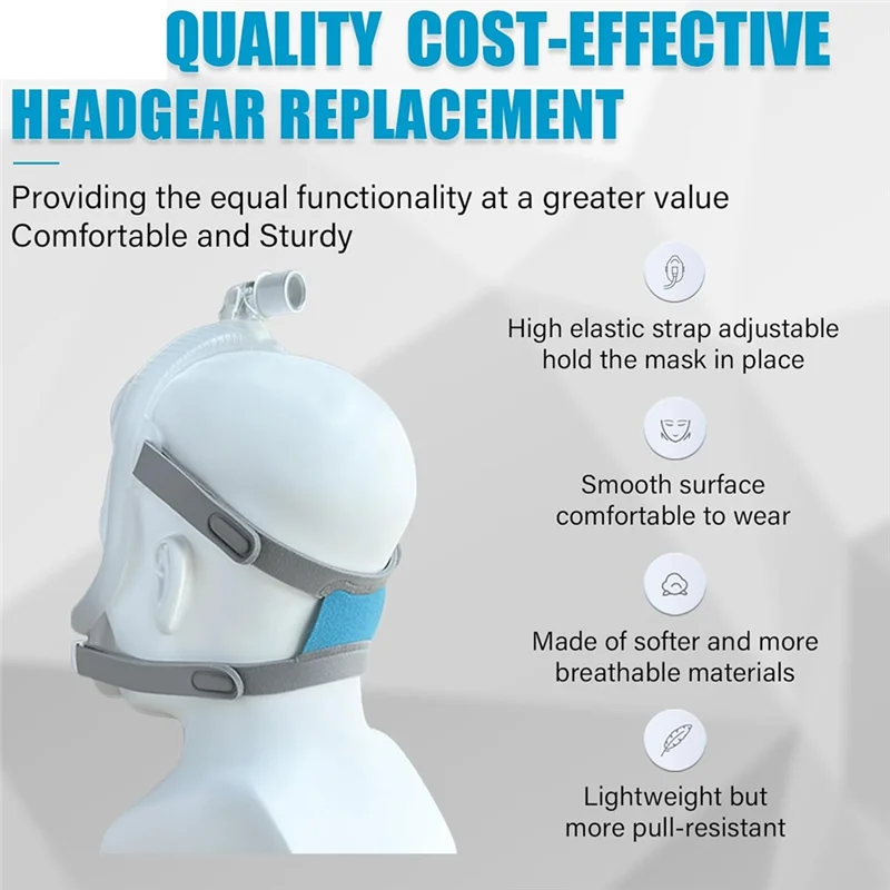 AT02-2 팩 Airfit F30i 헤드기어용 교체용 헤드기어 F30i 풀 페이스 마스크 스트랩용 CPAP 스트랩
