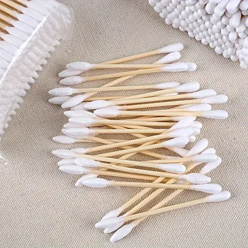 100pcs Premium Double-Headed Cotton Swabs - Gentle Ear and Nose Cleaning, Precise Makeup Application, and Sanitary Hygiene Tools