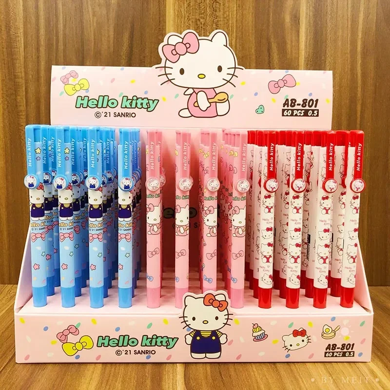 Juego de bolígrafos de Gel de dibujos animados de HelloKittys, bolígrafo de firma Neutral My Melody, bolígrafo de escritura, suministros escolares, papelería al por mayor