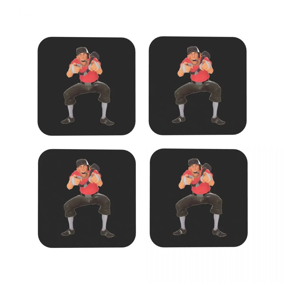 Tf2 Scout Laugh Team Fortress Coasters Coffee Mats Mug Cup Placemats Tableware Pads for Home Kitchen Dining Bar