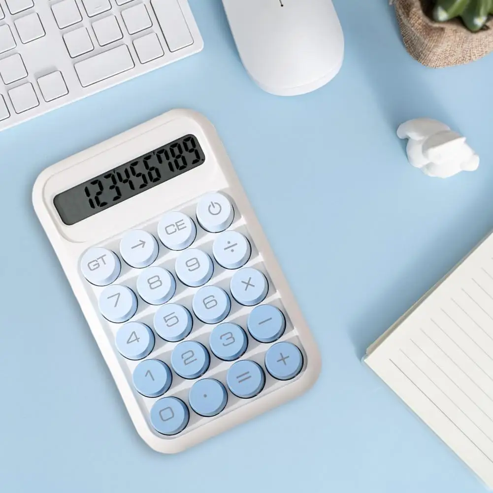 Retro Mechanical Calculator 10-Digit LED Display Calculator With Tilt Screen Tactile Keyboard Student Calculator For Office