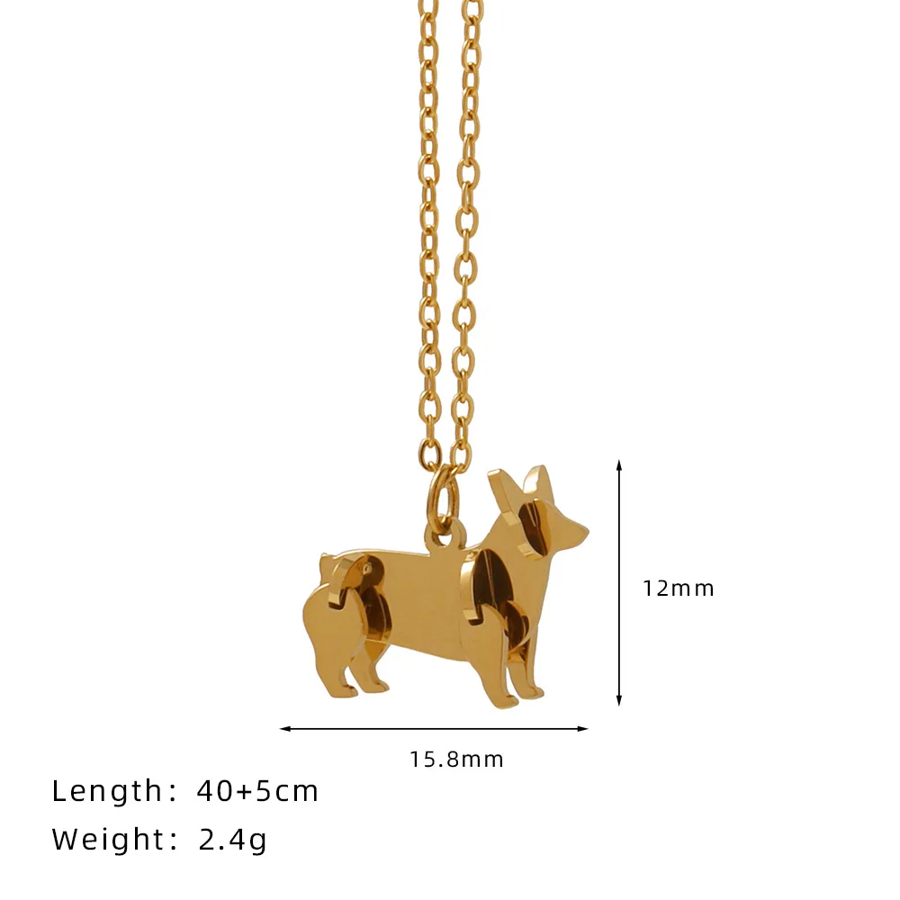 New 316L Stainless Steel Building Block Cats Dogs Pendant Necklace 2024 Rust Proof Exquisite Daily Chic Women Waterproof Jewelry