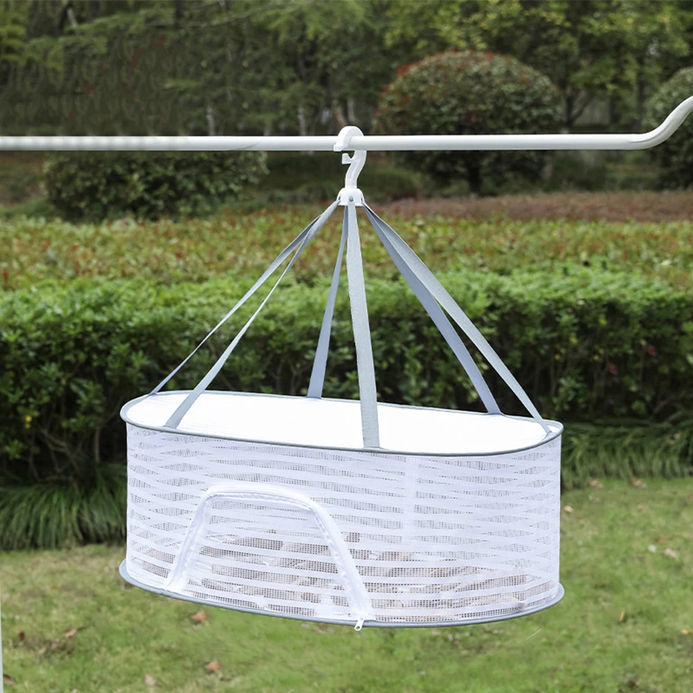 4 Layer Hanging Dry Net Folding Anti-Fly Windproof Hook for Flowers Buds Plants Organizer Drying for Fish/Vegetables/Fruit/Herbs