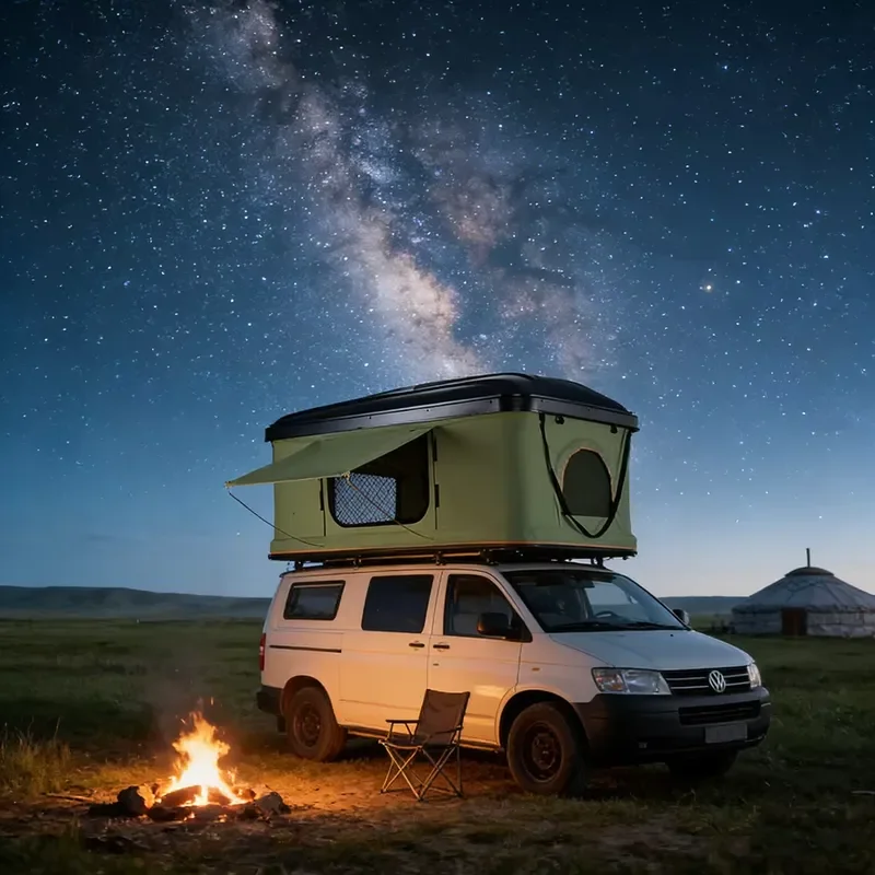 Wholesale Hard Shell Rooftop Tent 3000D Waterproof Canvas Car Roof Tent for RV Camping