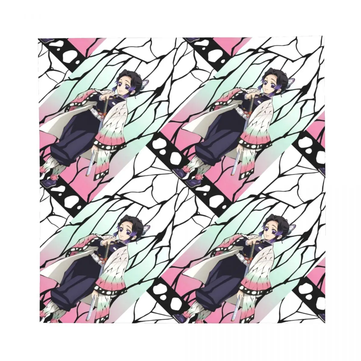 Custom D-Demons Slayers Square Scarf Men Women Neckerchief Soft Unique Anime Cartoon Comic Bandana Hairband for Birthday