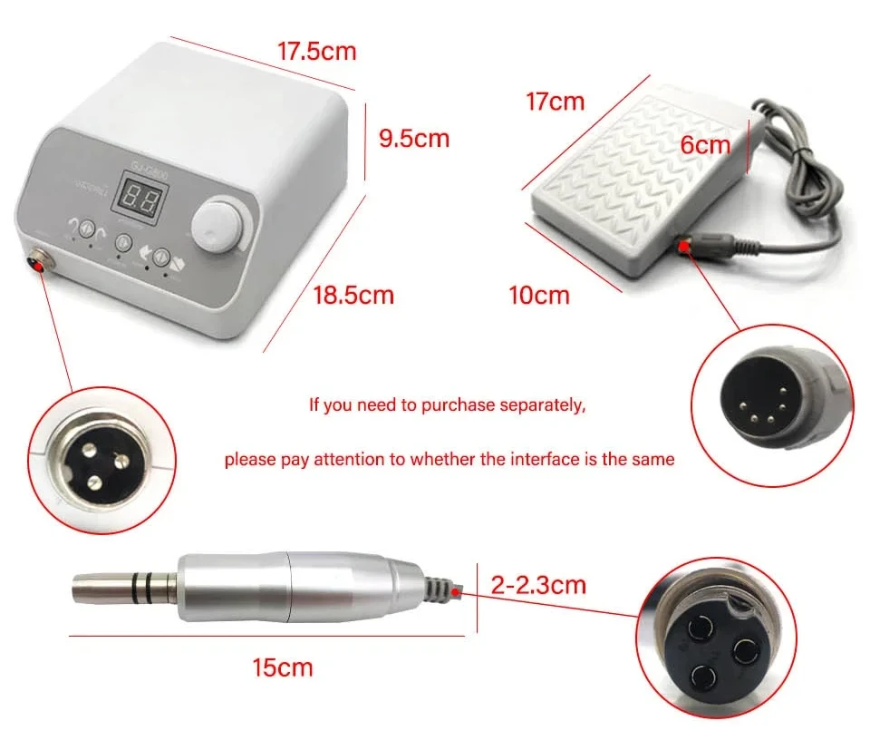 

Gold Seller 50,000 RPM Brushless Dentals Micromotor Foot Control Dentals Laboratorys Polishing Kit G800 with E Type Lab Handle /