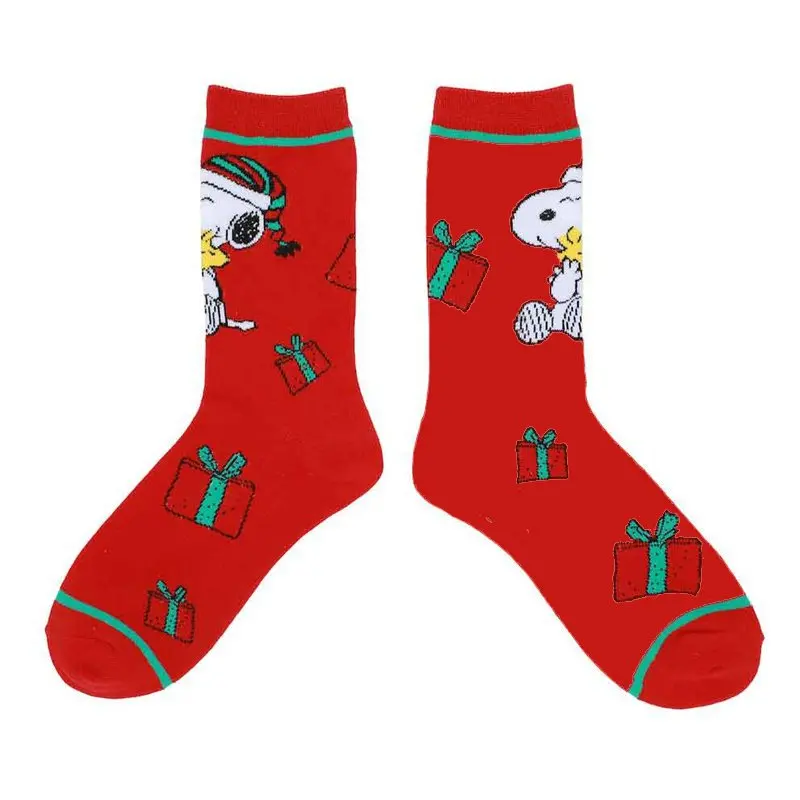 Kawaii Snoopy Cartoon Christmas Socks Anime Snoopy Women\'s Mid Tube Cotton Socks Student Ventilate Sports Socks Gifts Gifts Toys