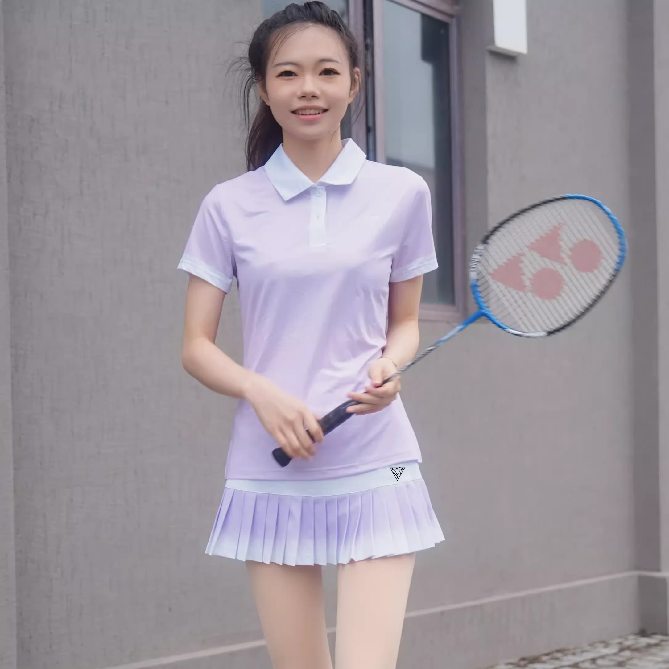 

New purple lapel badminton suit set