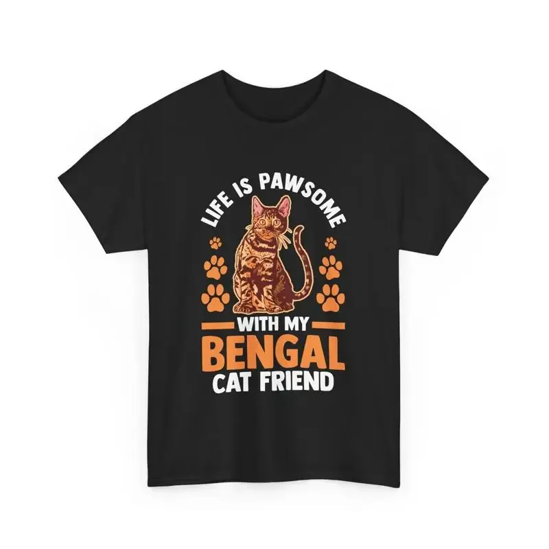 Cat Lover Mom Life is Pawsome With My Bengal Friend T Shirt
