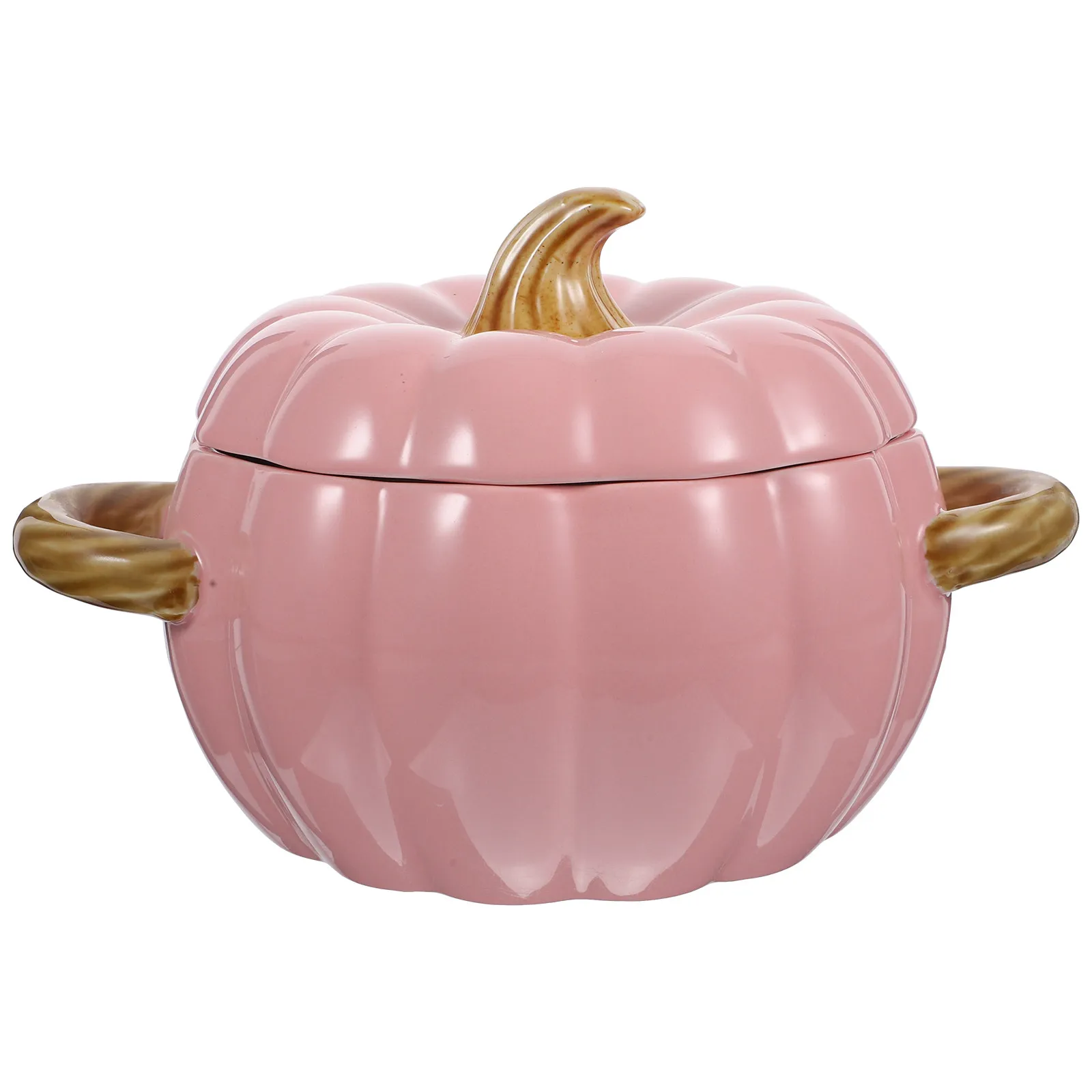 Pumpkin Soup Bowl Ceramic Steamed Egg Container Lightweight Easy Clean Decorative Pumpkin Shaped Bowl Stew Pot