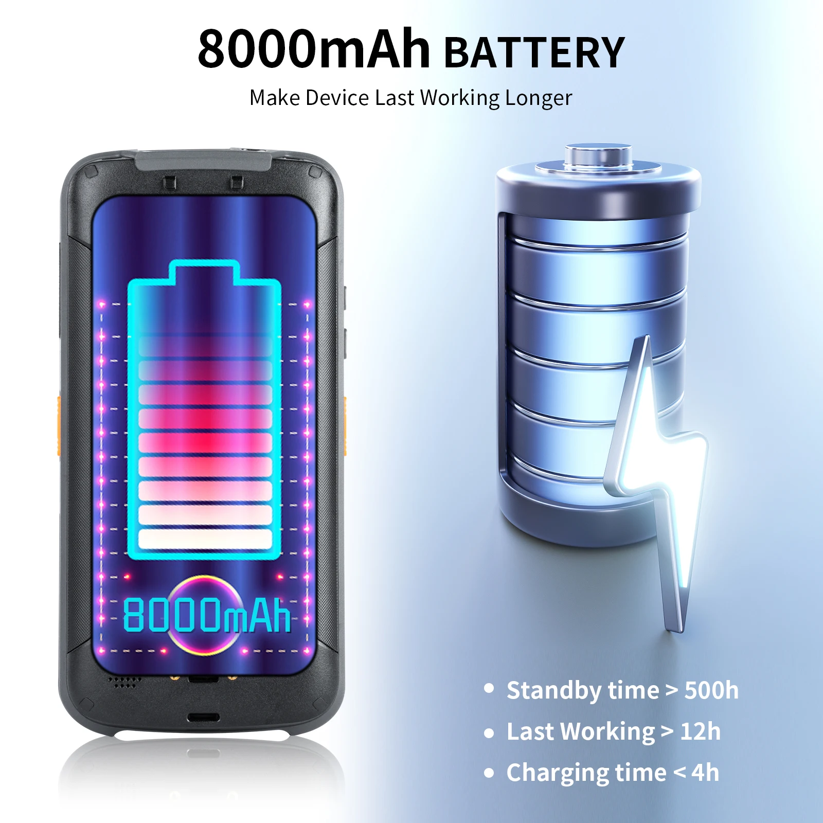 TA08 PDA Android11 Pengumpul Data Terminal Genggam WIFI 4G NFC Manajemen Ritel Gudang Pemindai Kode Batang 1D/2D dengan Pengisian Daya