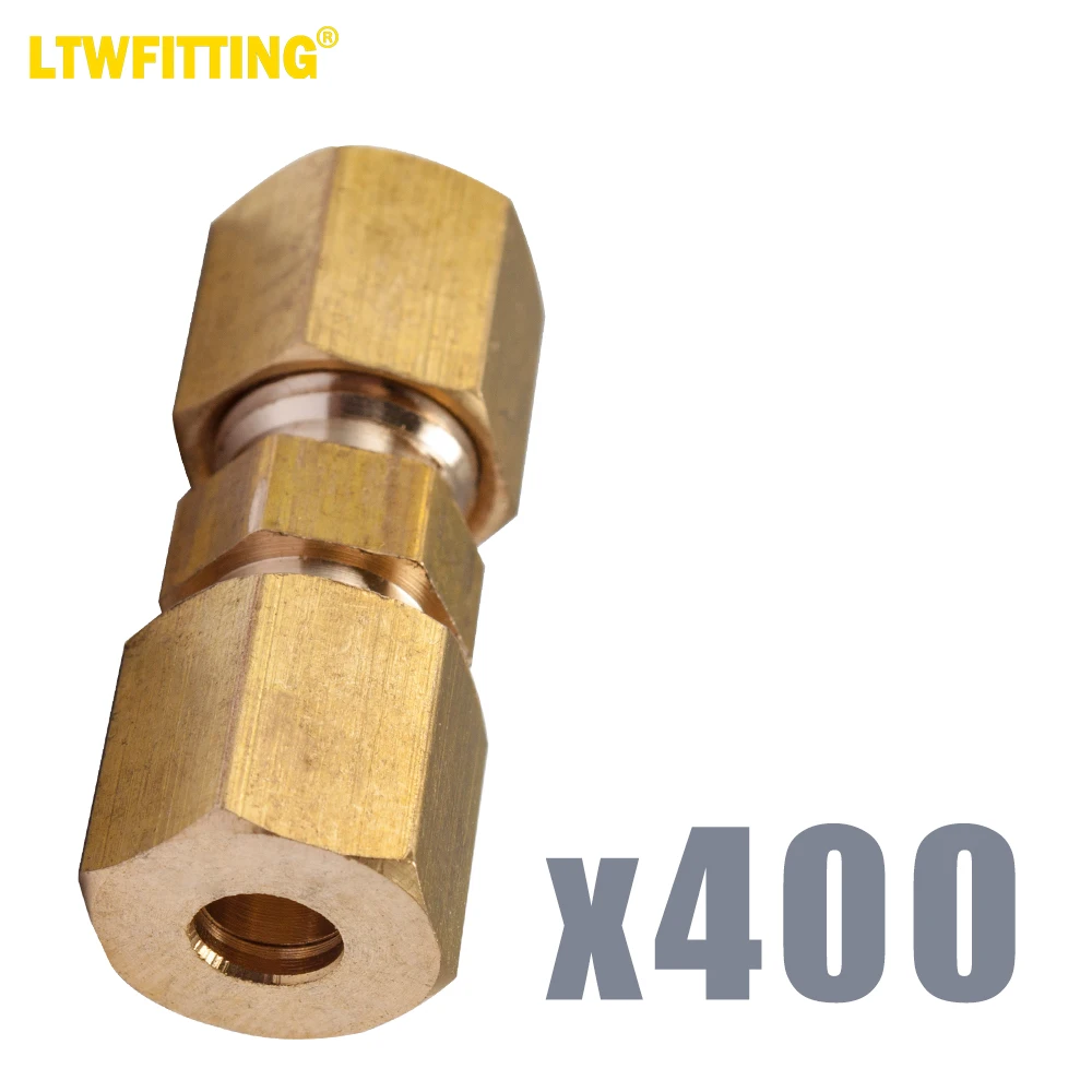 

LTWFITTING 3/16-Inch OD Compression Union,Brass Compression Fitting(Pack of 400)