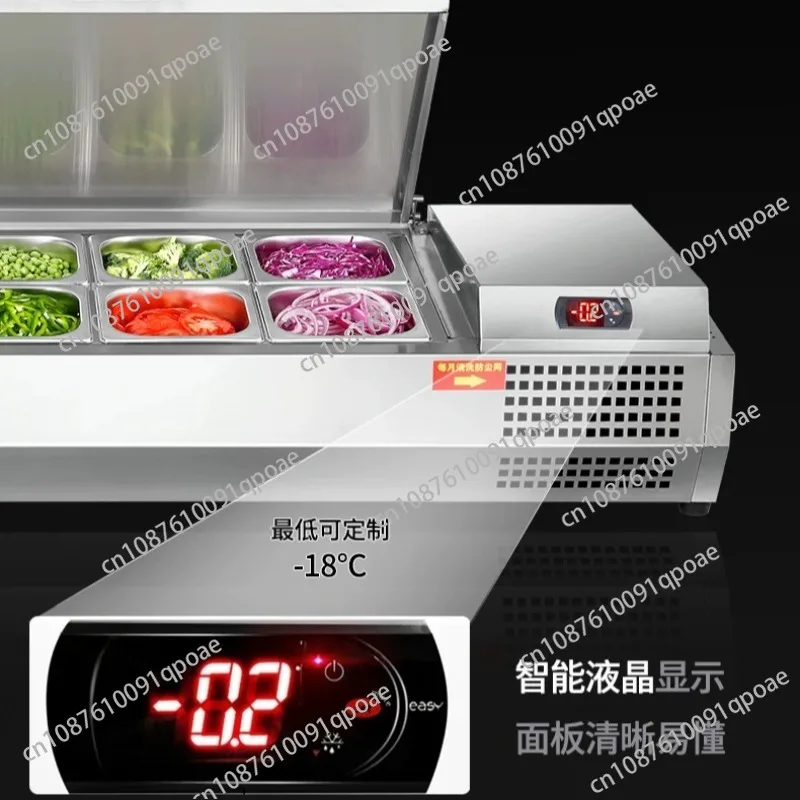 Stainless Table Top Salad bar Commercial Supermarket Fridge Equipment Salad Food Fresh Meat Display Cabinet
