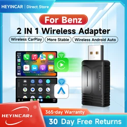 HEYINCAR-adaptador sem fio Android Auto Carplay, 2in 1, Mercedes Benz A, C, E, S, GLA, GLB, GLC, 300, GLE, GLS, EQB, EQC, novo, 2022