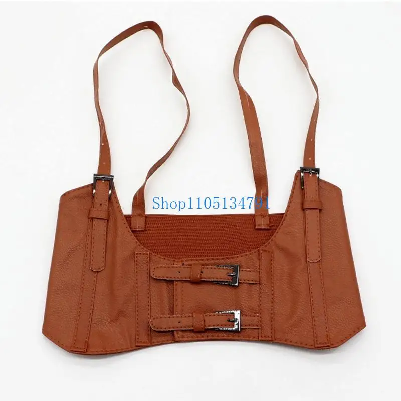 98km-women-vintage-gothic-faux-leather-underbust-corset-crop-top-color-adjustable-vest-waist-belt-double-buckle-cincher