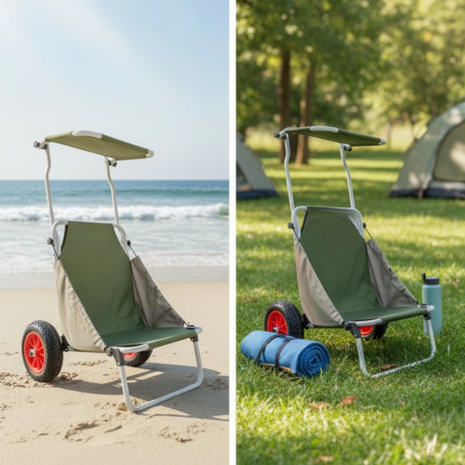 Outdoor Camping Folding Chair - Silla de camping con ruedas, grandes