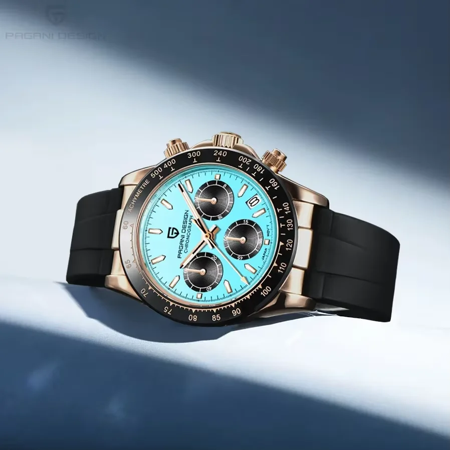 Pagani Design PD-1664 Men's Quartz Wristwatch 2026 Meteorite Dial 100M Water Resistant Sapphire Glass Chronograph Fashion Watch