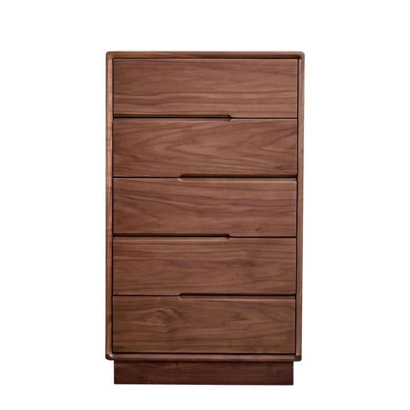

Nordic black walnut chest of drawers Japanese style all solid wood side cabinet Bedroom locker Drawer cabinet Storage
