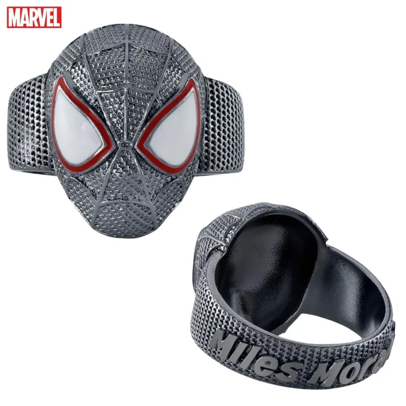 Marvel The Avengers Spiderman Peripheral Movies Creative Retro Punk Style Boys Ring Accessories Niche Personalized Design Gift