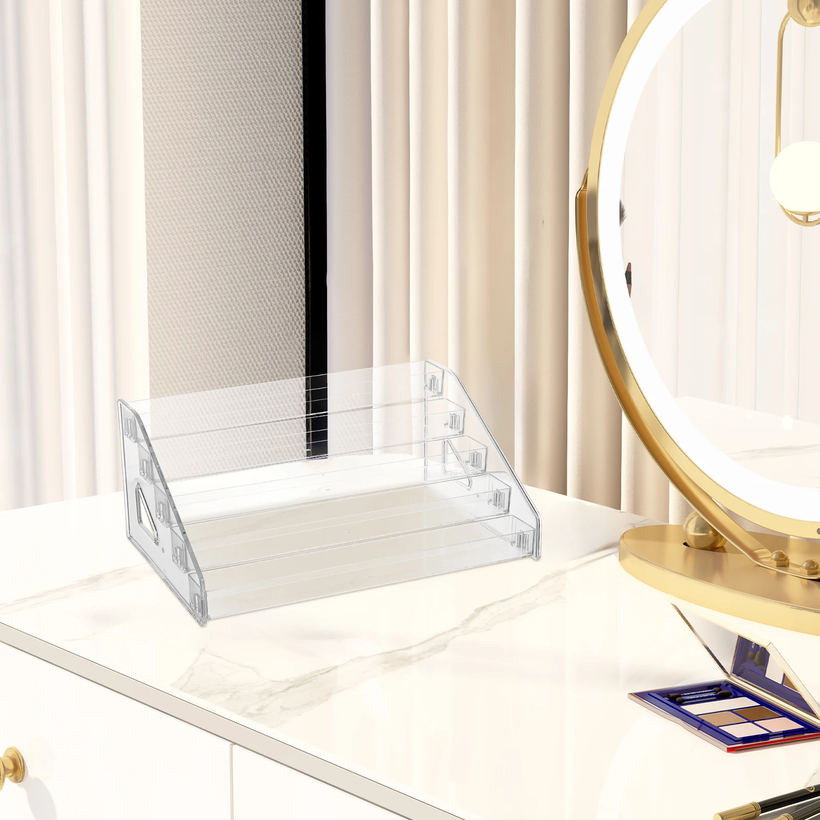 

Sturdy Acrylic Perfume Stand Organizer Makeup Palette Holder Nail Polish Rack Display Shelf Large Capacity Multifunctional Clear