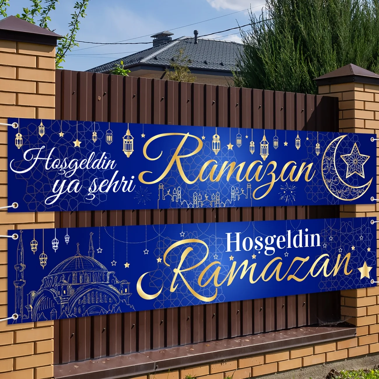 زينة عيد رمضان Hoşgedin Ramazan لافتة خارجية Hosgeldin ya Sehri Ramazan خلفية رمضان مبارك للمسلمين