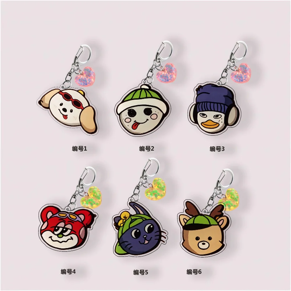 6pcs/Set Kpop RIIZE Acrylic Keychain SOHEE ANTON Cartoon Cute Character Printing Key Ring Car Bus Bag Accessories Fans Gift