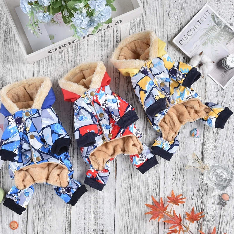 Astronaut Winter Dog Clothes For Small Medium French Bulldog Warm Pet Coat Jacket Overalls S 3XL Chihuahua Apparel Waterproof