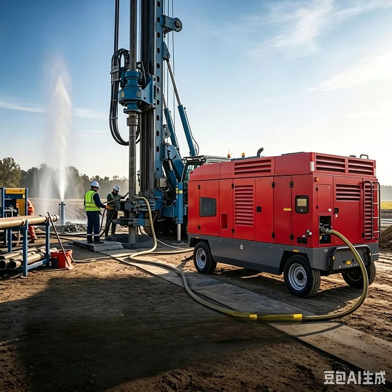 Low Maintenance Diesel Trailer Screw Compressor for Urban Renewal Sandblasting Construction Tools