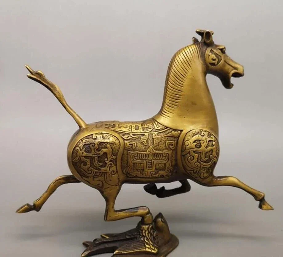 Copper Statue Wholesale of Pure Copper Horse, Flying Swallow, Twelve Zodiac Horses, Ornaments, Living Room, Brass , Ornamen