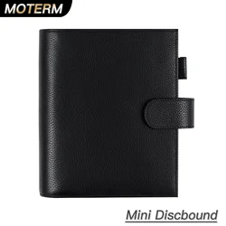 Moterm Discbound-Serie, neuer HP Mini-Einband, echtes genarbtes Rindsleder, Notizbuch, Erweiterungsscheibe, gebundener Organizer, Journal-Agenda