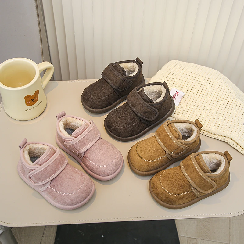

2025 Winter New Children's Shoes Warm Plush Boys and Girls Cotton Shoes Rubber Sole Outdoor Fashion Preschool Boots