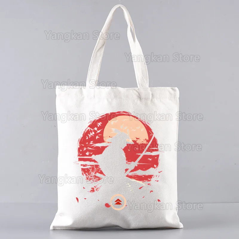 حقائب كتف من القماش بتصميم شبح يوتي ذات سعة كبيرة حقيبة يد هاراجوكو للكلية حقيبة تسوق نسائية #3