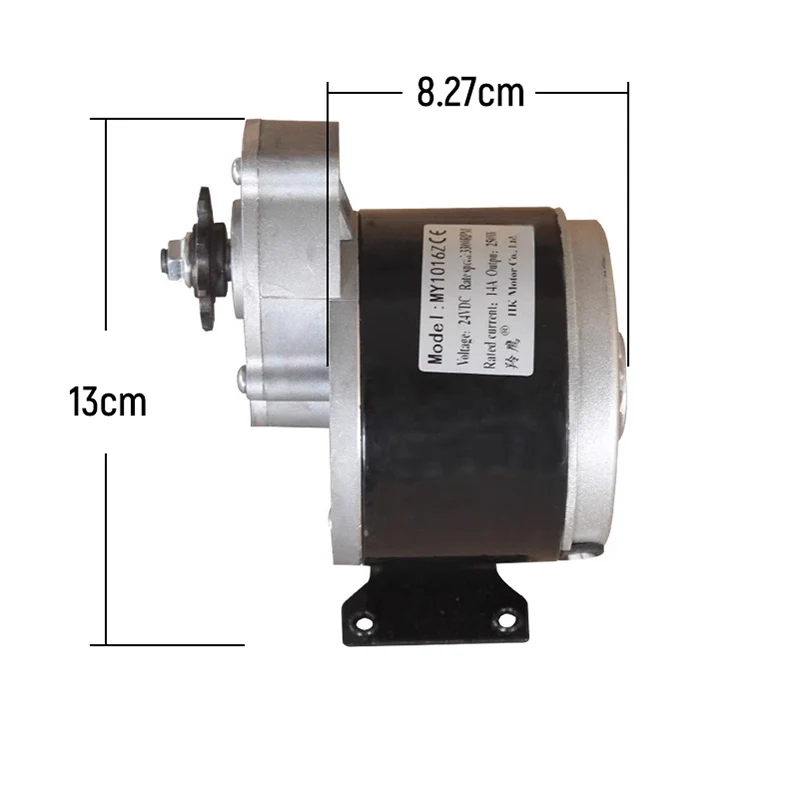 Sistema de reducción de engranajes de Motor eléctrico de 12V y 250W con piñón de 9 dientes, polea de correa reductora de Motor de CC cepillada para patinete eléctrico
