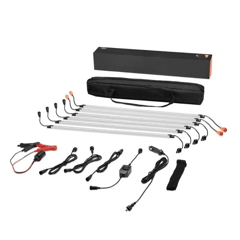 

12V aluminum strip two-color outdoor camping waterproof tent light soft light strip camping light 6-piece set