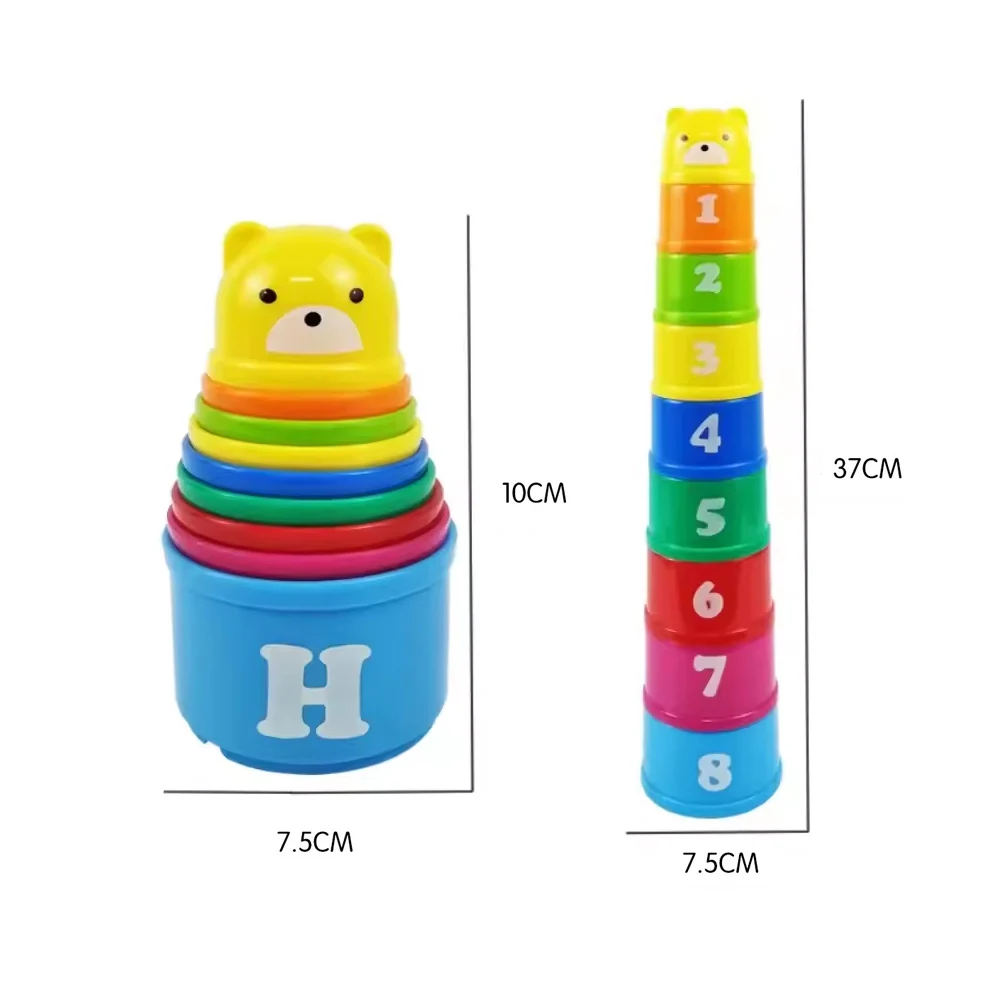 Kid Brain Response Battle Fold Cup Hand Speed Competition Fold Cup Baby Stack Game Early Education Puzzle Train Board Games Toy image 5
