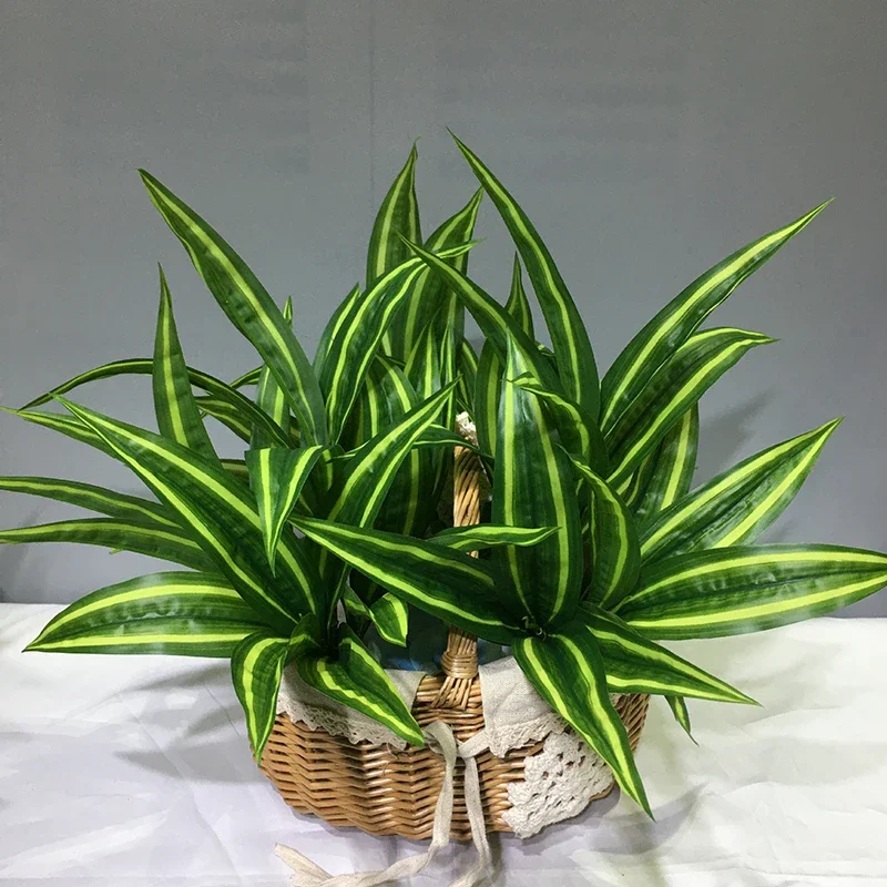 13in Künstliche Pflanzen Wand Palm Blätter Tropical Gefälschte Dracaena Baum Lilie Bambus Kunststoff Magnolia Laub Für Home Garten Decor – Detail 6