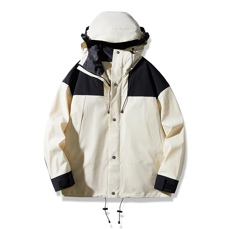 Spring Autumn Men Outdoor Coat Green White Beige Black Yellow Pink Hooded Jackets Urban Adventure Spirit Outerwear Leisure Look