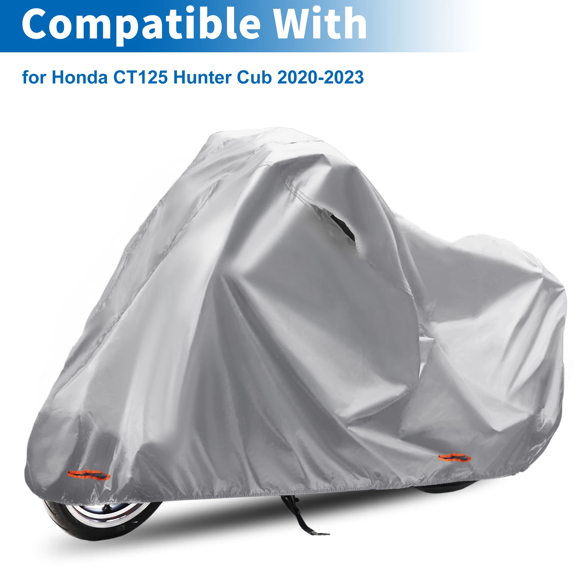 UXCELL Motorcycle Cover 210D-PU Grey for Honda CT125 Hunter Cub 2020-2023