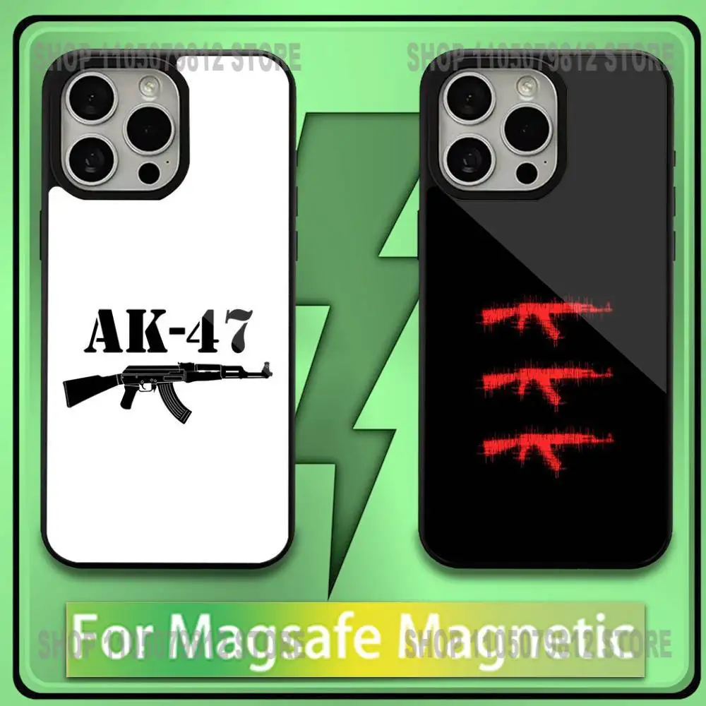 

Ak-47 King of Guns Phone Case For iPhone17,16,15,14,13,12,11,Plus,Pro,Max,Mini Soft Magesafe Magnetic Wireless Charge