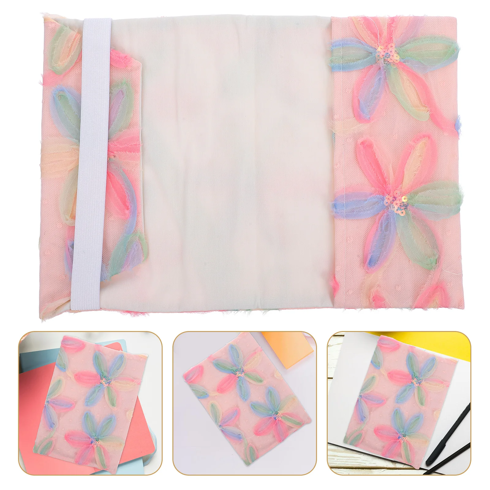 

A5 Cloth Sleeve Flower Pattern Soft Reusable Anti-Wear Protector For Textbooks Protection Foldable Cover For Students