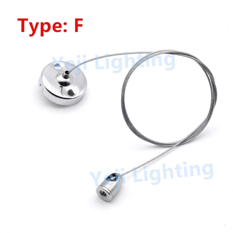 

Комплект телескопических стальных тросов 1м, 2м, 0.8м с крюком и железной потолочной пластиной для люстр и светильников, металлическая пластина