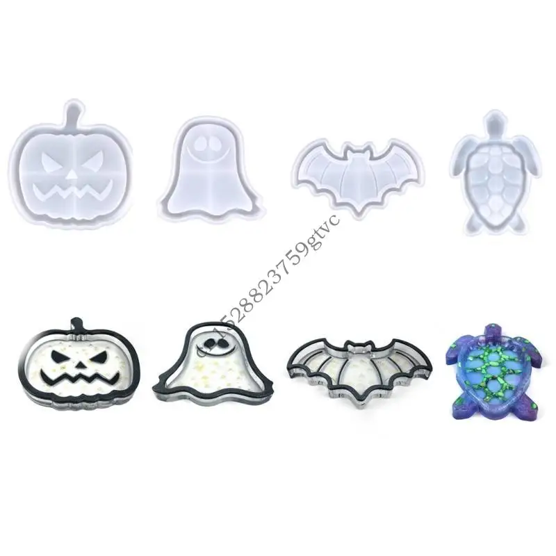 

D0UF Silicone Jewelry Tray Epoxy Resin Casting Mold Teapot Mat Fruit Tray Mold Halloween Jewelry Making Mold Home Decor