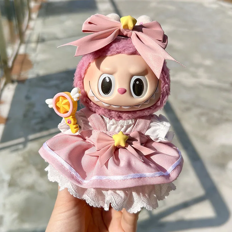 Para 17cm Labubu V2 V1 vestido púrpura Ropa para muñecas accesorios de atuendo Ropa para muñecas Idol para Labubu Ropa accesorios Ropa